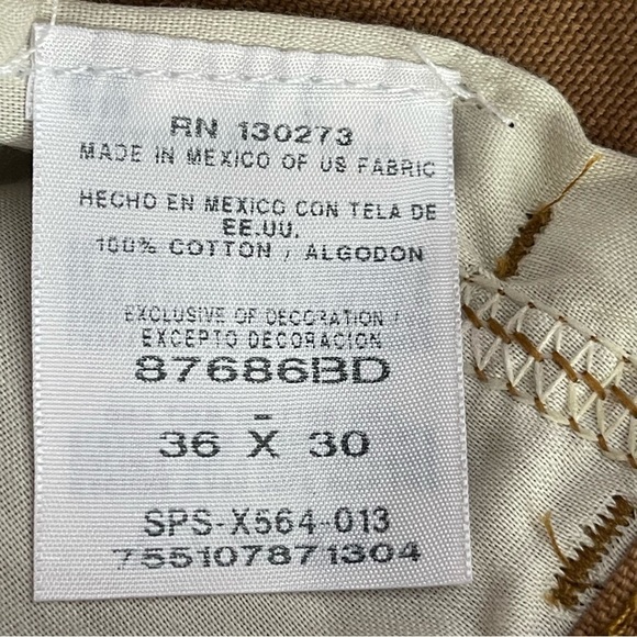 NWT 🆕🐴MEN'S Rustler Classic carpenter by Wrangler. 36 x 30 brown - Picture 8 of 8